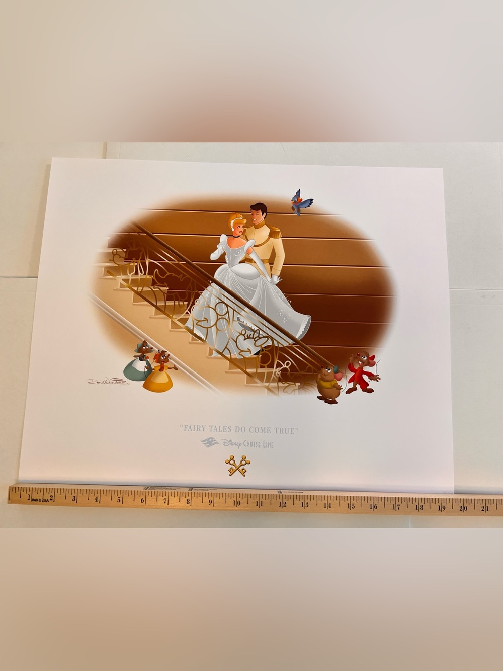 Cinderella & Prince Charming Staircase lithograph